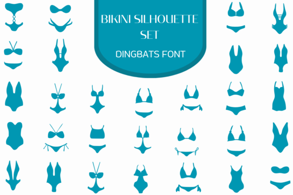 Bikini Silhouette Set Font: A Dingbat Review for Summer Branding